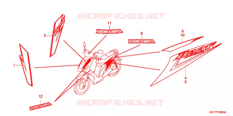 MARQUE/RAYURE (ANC110CBP/CSP) Honda SCOOTER 110 BEAT 2010  ANC110CSP9