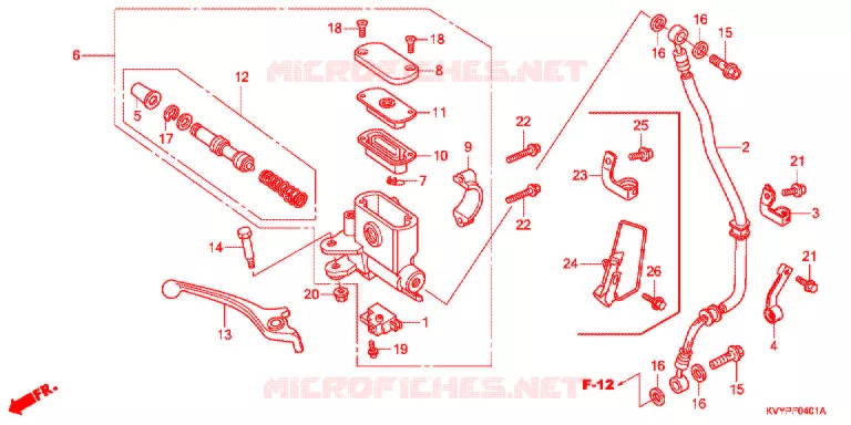 MAITRE-CYLINDRE DE FREIN AVANT CYLINDRE (ANC110CSP/ACC110CS/S) Honda SCOOTER 110 BEAT 2011  ACC110SB