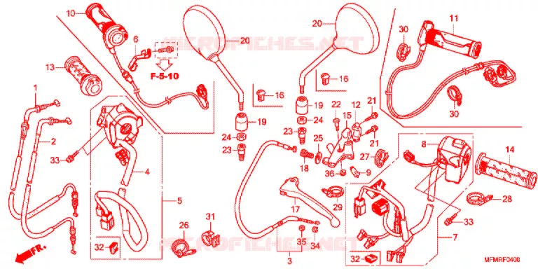 LEVIER DE GUIDON - CABLE - COMMODO Honda MOTO 400 CB 2024  CB400AL