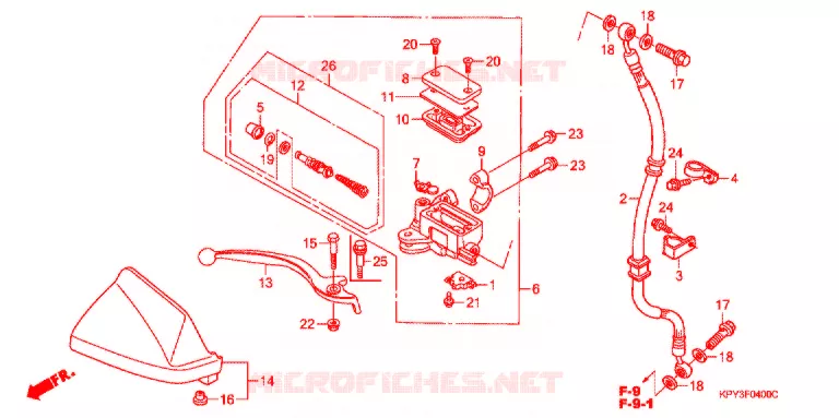 MAITRE CYLINDRE DE FREIN AVANT Honda MOTO 110 XRM 2002  CFT1102
