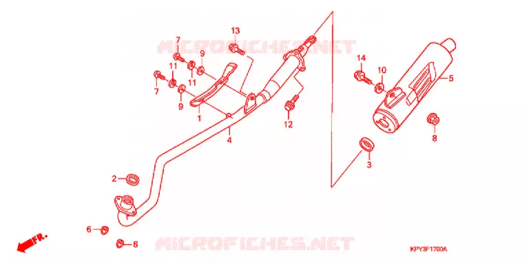 SILENCIEUX D'ECHAPPEMENT (1) Honda MOTO 110 XRM 2002  CFT1102