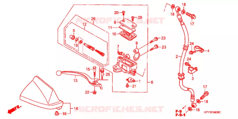 MAITRE CYLINDRE DE FREIN AVANT Honda MOTO 110 XRM 2002  CFT110M2