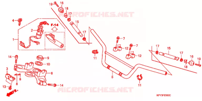 GUIDON - TE DE FOURCHE Honda MOTO 110 XRM 2003  CFT110M3