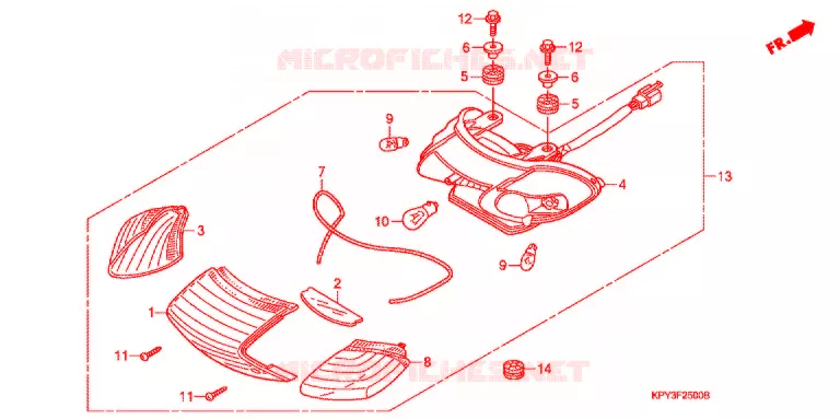 FEUX COMBINES ARRIERE (1) Honda MOTO 110 XRM 2004  CFT110M4