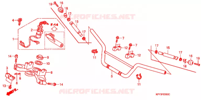 GUIDON - TE DE FOURCHE Honda MOTO 110 XRM 2003  CFT110M4