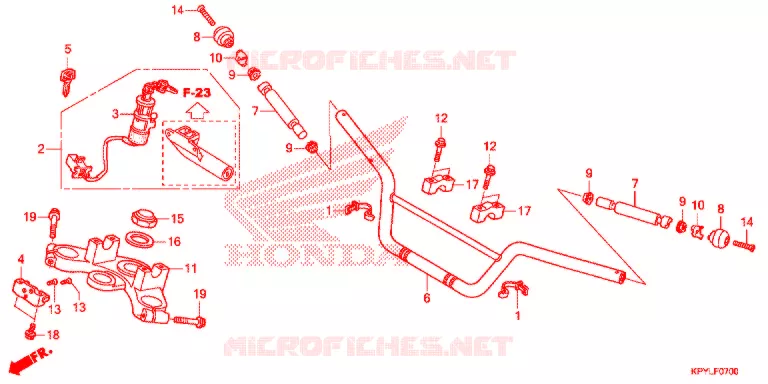 GUIDON - TE DE FOURCHE Honda MOTO 125 XRM 2021  CFT125MSL_2PH