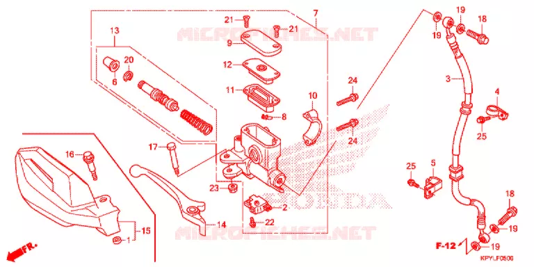 MAITRE CYLINDRE DE FREIN AVANT Honda MOTO 125 XRM 2021  CFT125MSL_2PH