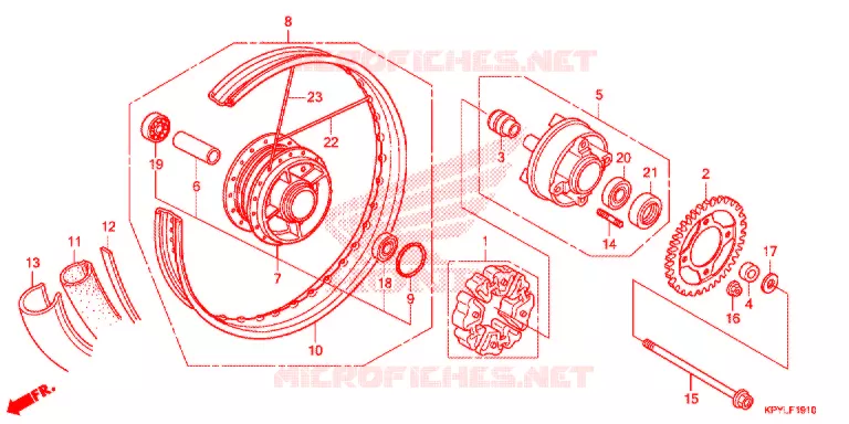 ROUE ARRIERE (CFT125MSL/MSM) Honda MOTO 125 XRM 2021  CFT125MSL_2PH