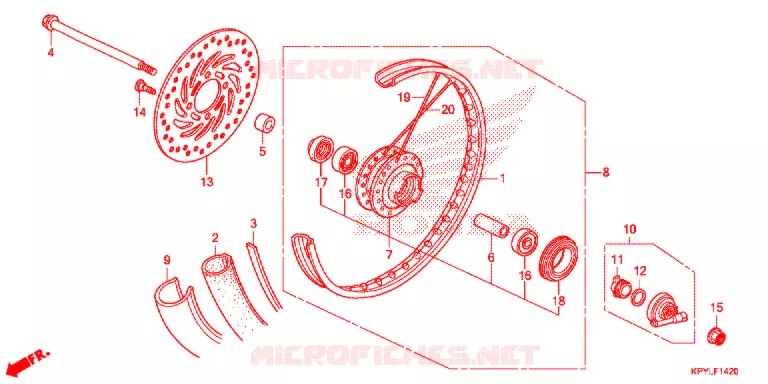 ROUE AVANT (CFT125MRL/MSL) Honda MOTO 125 XRM 2021  CFT125MSL_2PH
