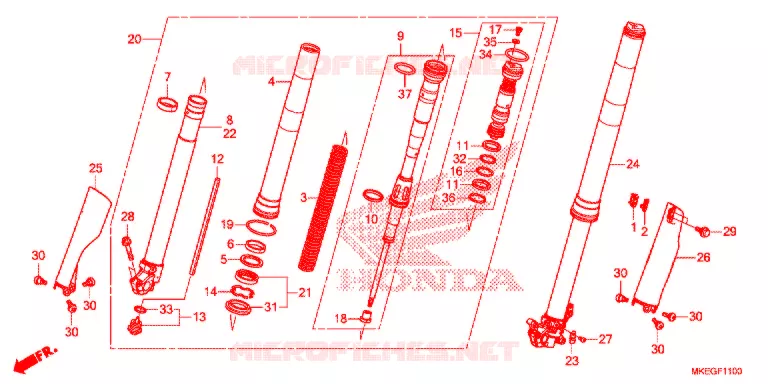 FOURCHE Honda MOTO 450 CRF 2020  CRF450LL