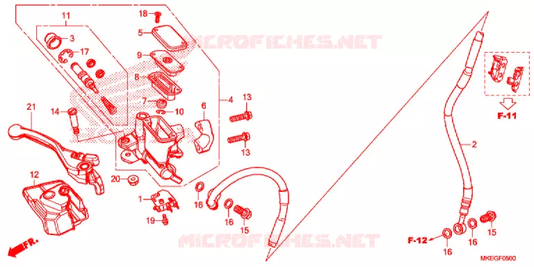 MAITRE CYLINDRE DE FREIN AVANT Honda MOTO 450 CRF 2020  CRF450LL