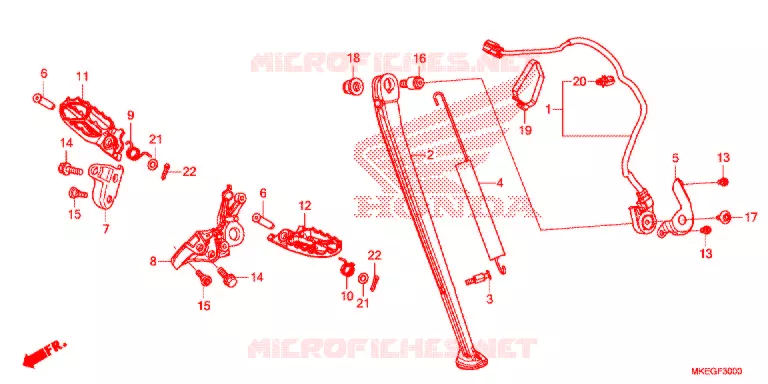 REPOSE PIED - BEQUILLE Honda MOTO 450 CRF 2020  CRF450LL