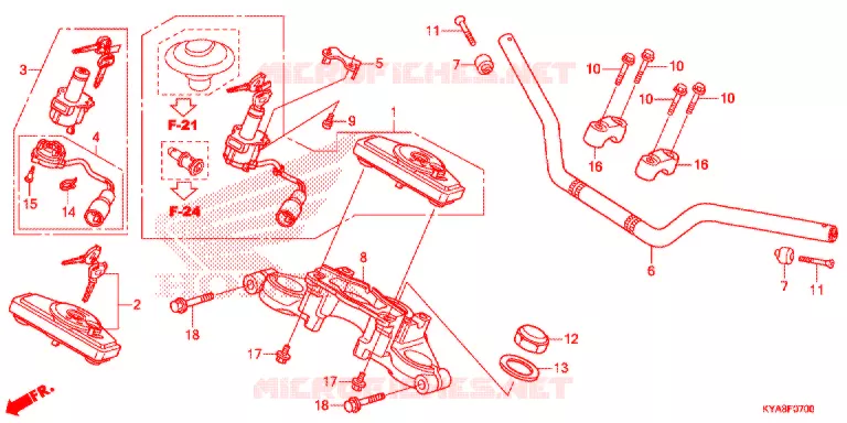 GUIDON - TE DE FOURCHE Honda MOTO 150 TMX 2013  GL150D