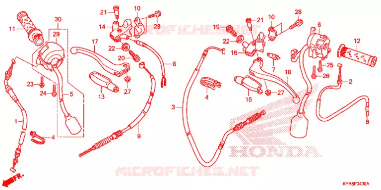 LEVIER DE GUIDON - CABLE - COMMODO Honda MOTO 150 TMX 2022  GL150J