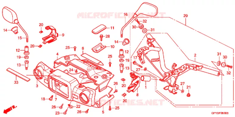 GUIDON - CARENAGE Honda SCOOTER 50 GYRO 2021  NJ50MDJ_YD
