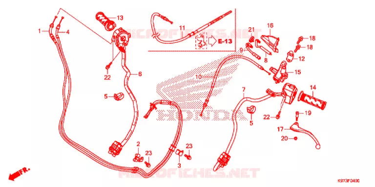 LEVIER DE GUIDON - CABLE - COMMODO Honda SCOOTER 150 PCX 2018  WW150J