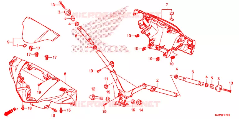 TUYAU DE GUIDON/REVETEMENT DE GUIDON (AFS125MCSK/MCRK/MCRM) Honda MOTO 125 WAVE 2024  AFS125MCRM