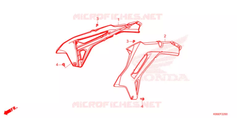 BOUCLIER DE RADIATEUR (CRF250R) Honda MOTO 250 CRF 2022  CRF250RN
