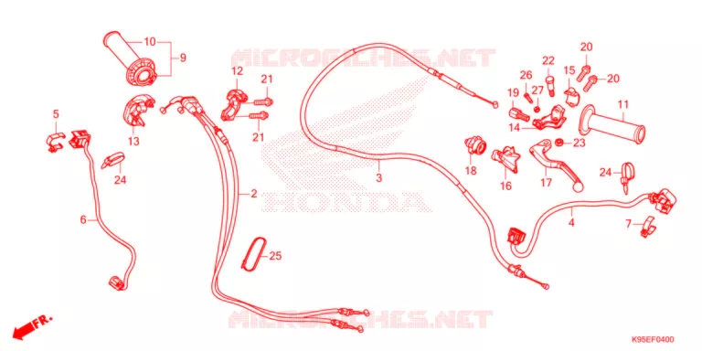 LEVIER DE GUIDON - CABLE - COMMODO Honda MOTO 250 CRF 2022  CRF250RN