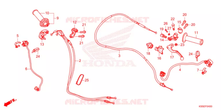 LEVIER DE GUIDON - CABLE - COMMODO Honda MOTO 250 CRF 2022  CRF250RXN