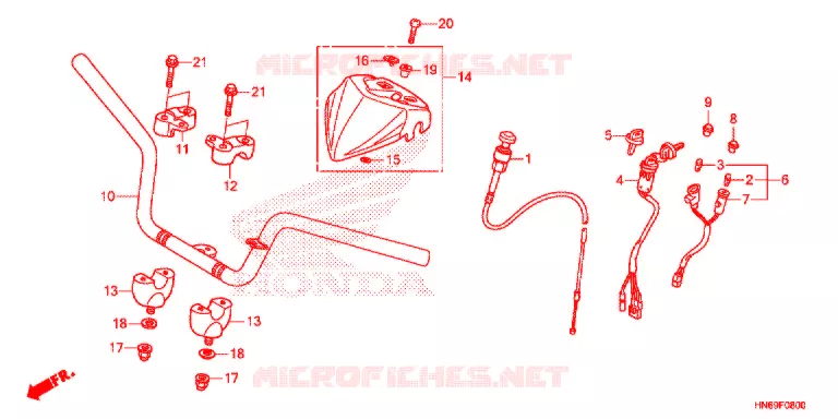 GUIDON Honda ATV 250 FOURTRAX 2021  TRX250X1M