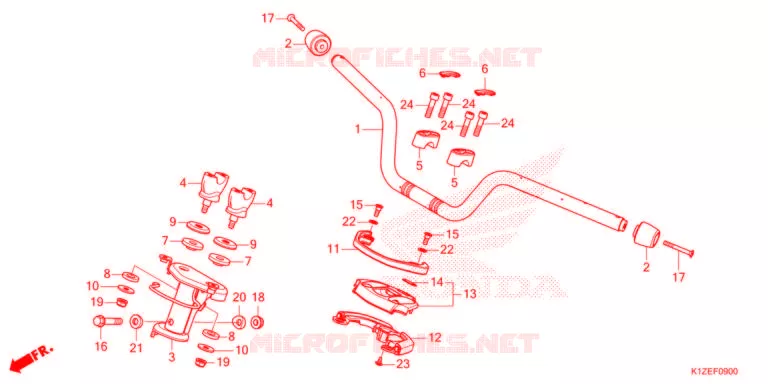 GUIDON - CARENAGE Honda SCOOTER 160 PCX 2023  WW150M