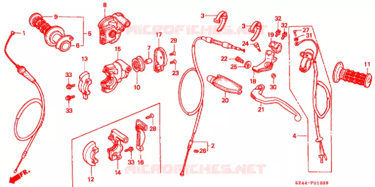 COMMODOS - POIGNEES Honda MOTO 125 CR 1993  CR125RP