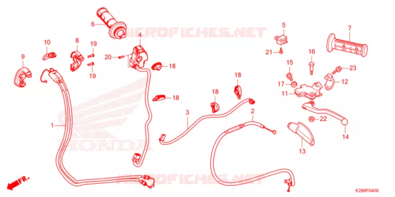 LEVIER DE GUIDON - CABLE - COMMODO Honda MOTO 125 CRF 2022  CRF125FN