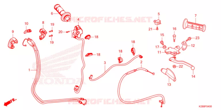 LEVIER DE GUIDON - CABLE - COMMODO Honda MOTO 125 CRF 2022  CRF125FN