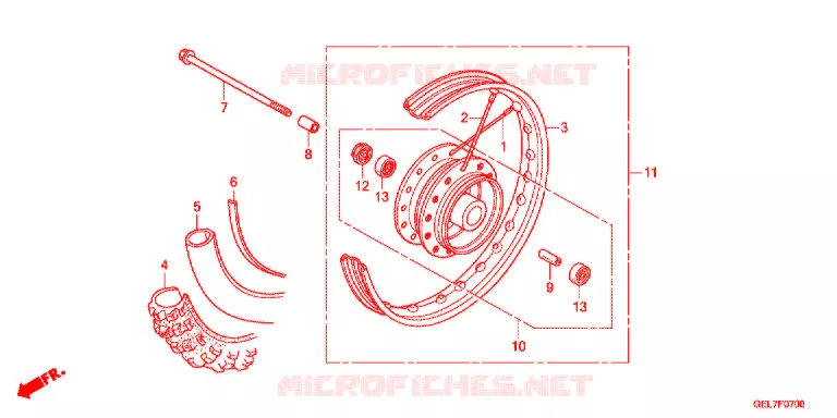 ROUE AVANT Honda MOTO 50 CRF 2021  CRF50FM