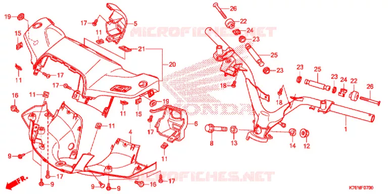GUIDON - CARENAGE Honda MOTO 110 EX5 2021  NBC110MCDL