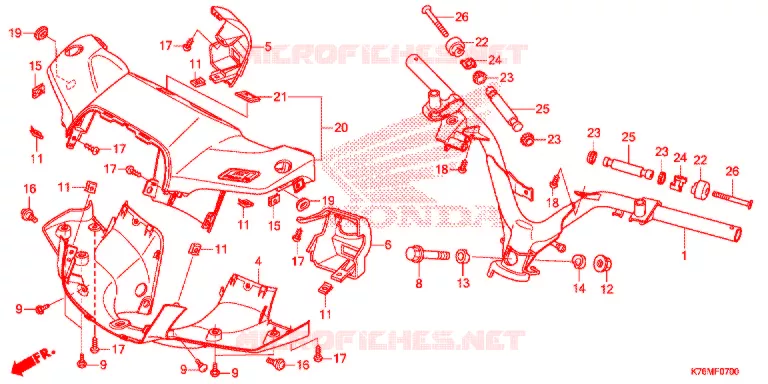 GUIDON - CARENAGE Honda MOTO 110 EX5 2021  NBC110MDFL