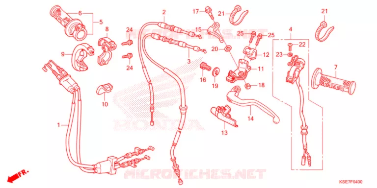 LEVIER DE GUIDON - CABLE - COMMODO Honda MOTO 150 CRF 2023  CRF150RBN