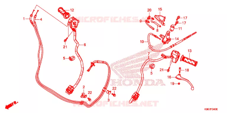 LEVIER DE GUIDON - CABLE - COMMODO Honda SCOOTER 125 PCX 2018  WW125AK