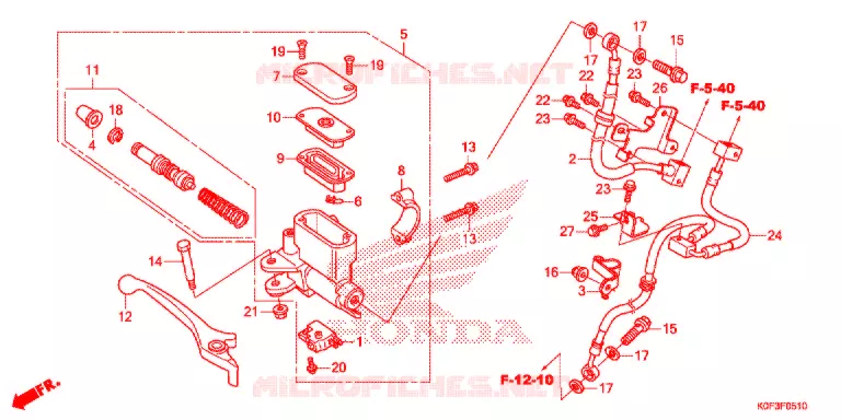 MAITRE CYLINDRE DE FREIN AVANT Honda MOTO 125 MONKEY 2021  Z125MAL