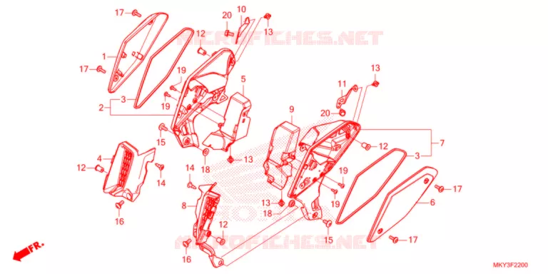 OUIES DE RADIATEUR Honda MOTO 650 CB 2022  CB650RAN