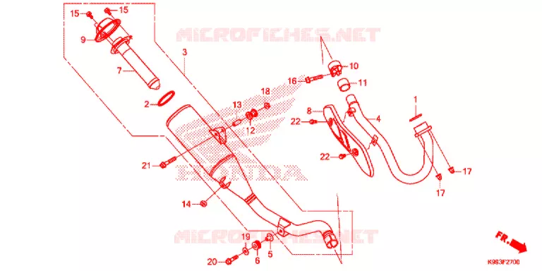 SILENCIEUX D'ECHAPPEMENT Honda MOTO 250 CRF 2021  CRF250FM_U