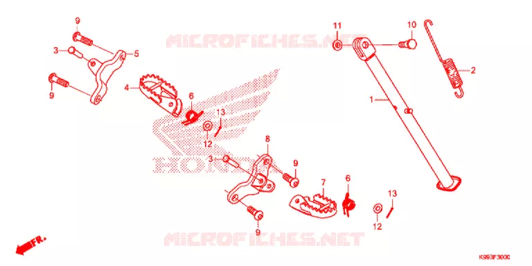 REPOSE PIED - BEQUILLE Honda MOTO 250 CRF 2022  CRF250FN_U