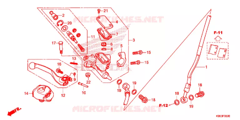 MAITRE CYLINDRE DE FREIN AVANT Honda MOTO 250 CRF 2021  CRF250RM