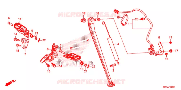 REPOSE PIED - BEQUILLE Honda MOTO 450 CRF 2022  CRF450RLN