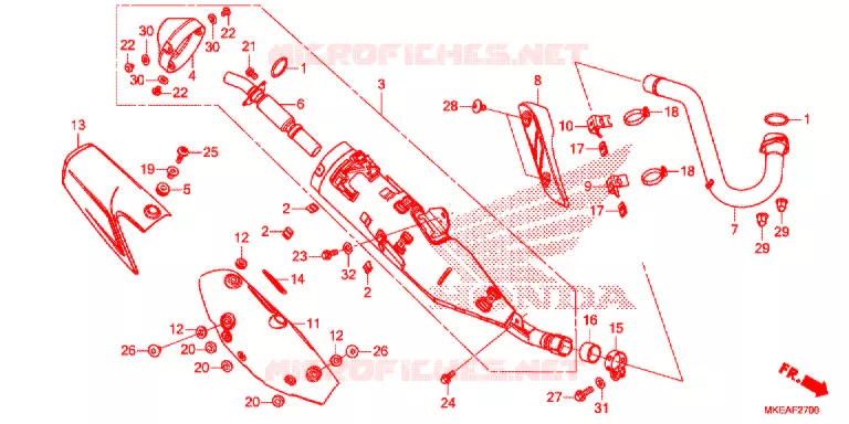 SILENCIEUX D'ECHAPPEMENT Honda MOTO 450 CRF 2022  CRF450RLN