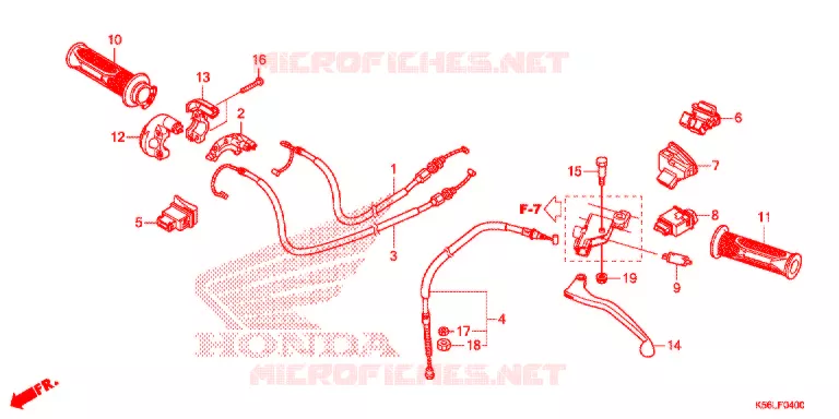 LEVIER DE GUIDON - CABLE - COMMODO Honda SCOOTER 150 WINNER 2019  FS150FAL_V