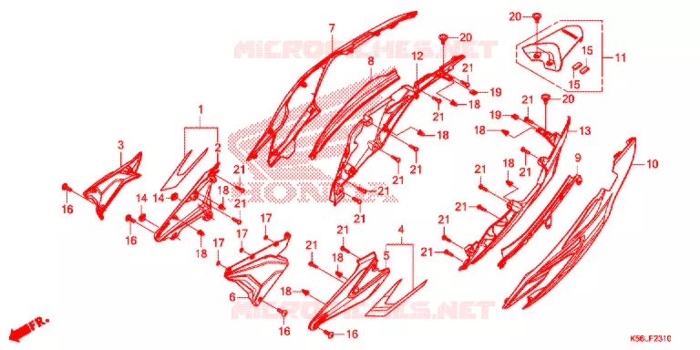 CARENAGE ARRIERE Honda SCOOTER 150 WINNER 2021  FS150FAM_V