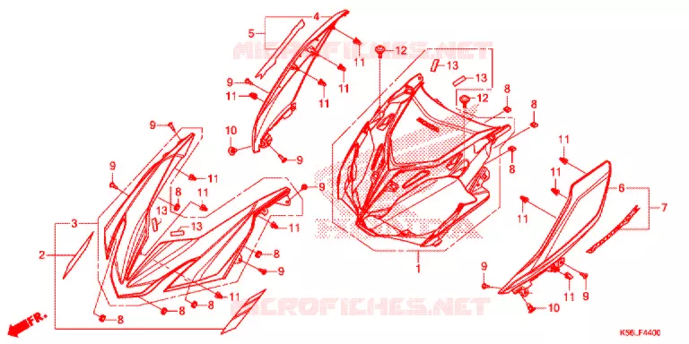 CARENAGE AVANT Honda SCOOTER 150 WINNER 2021  FS150FAM_V
