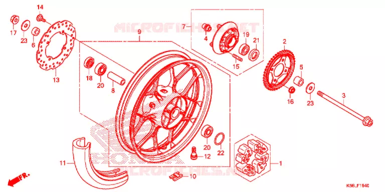 ROUE ARRIERE Honda SCOOTER 150 WINNER 2021  FS150FAM_V