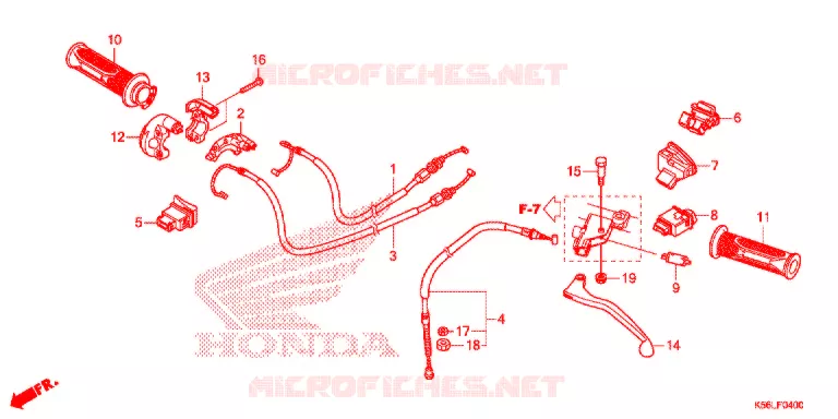 LEVIER DE GUIDON - CABLE - COMMODO Honda SCOOTER 150 WINNER 2021  FS150FAM_V
