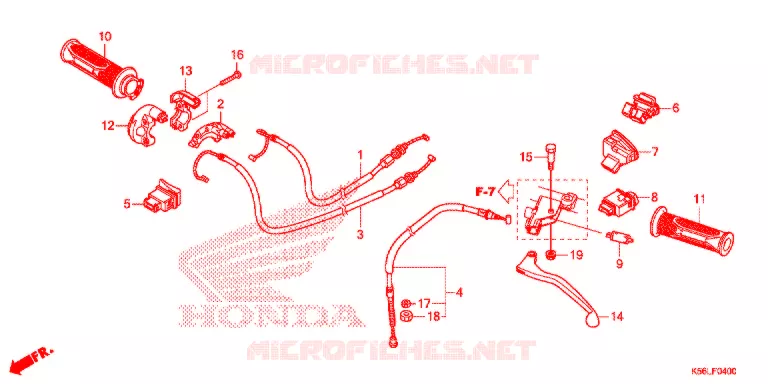 LEVIER DE GUIDON - CABLE - COMMODO Honda SCOOTER 150 WINNER 2020  FS150FL_V