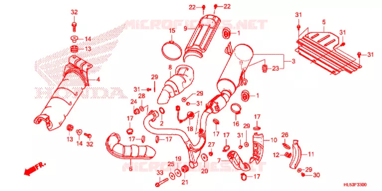 SILENCIEUX D'ECHAPPEMENT Honda ATV 500 PIONEER 2021  SXS500MM