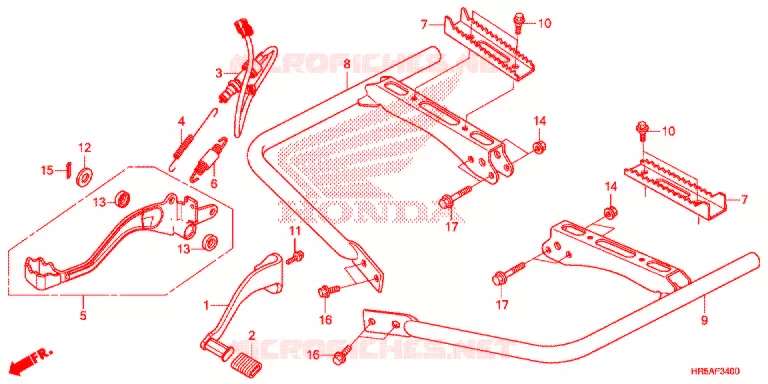 PEDALE - REPOSE PIED Honda ATV 520 FOURTRAX 2022  TRX520FM6N