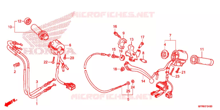LEVIER DE GUIDON - CABLE - COMMODO Honda MOTO 1300 VT 2022  VT1300CXAN
